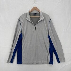 Victorinox Pullover Mens XL Gray Blue Quarter Zip Performance Long Sleeve Cocona